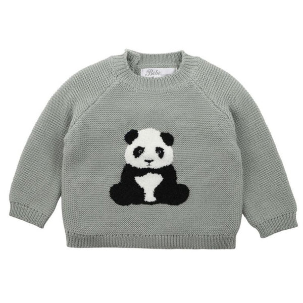 Bebe Angus panda knitted jumper available from www.thecollectivenz.com