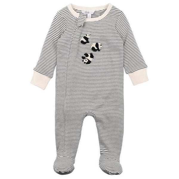 Bebe Angus panda zip onesie available from www.thecollectivenz.com