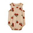 Organic Zoo tomato sleeveless bodysuit available from www.thecollectivenz.com