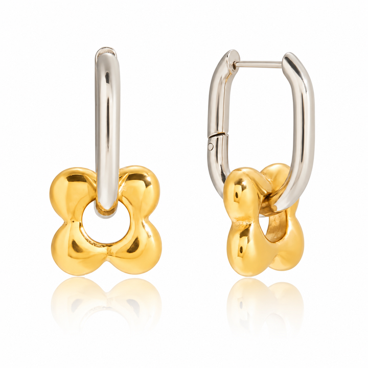 Posie Two-Tone Flower Hoops | Chaos & Company