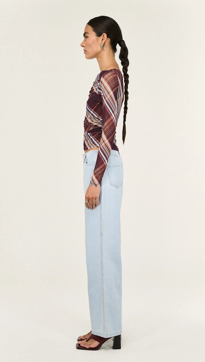 Arles Mesh Top - Check