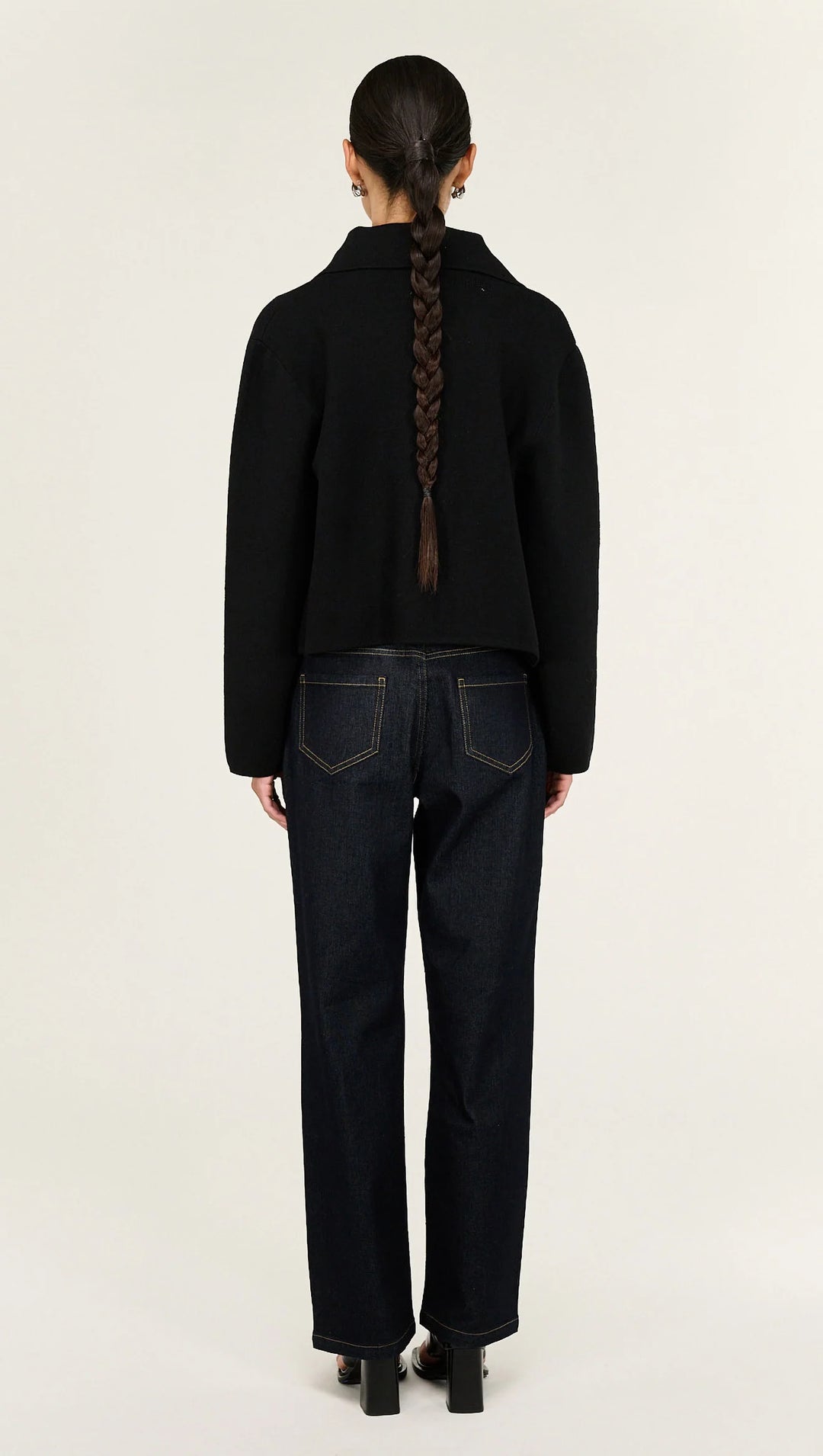 Aura Knit Barn Jacket - Black