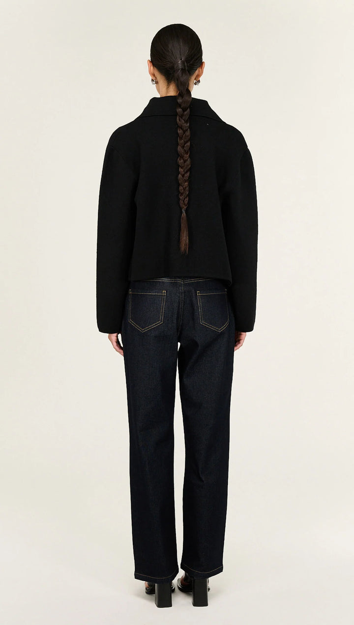 Aura Knit Barn Jacket - Black