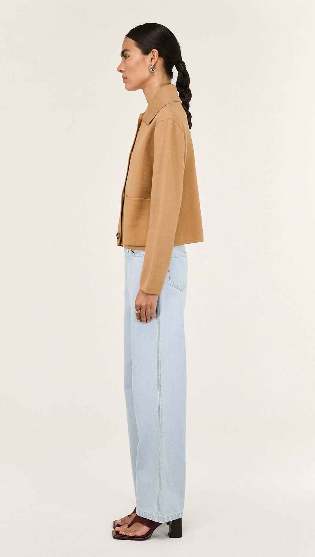 Aura Knit Barn Jacket - Caramel