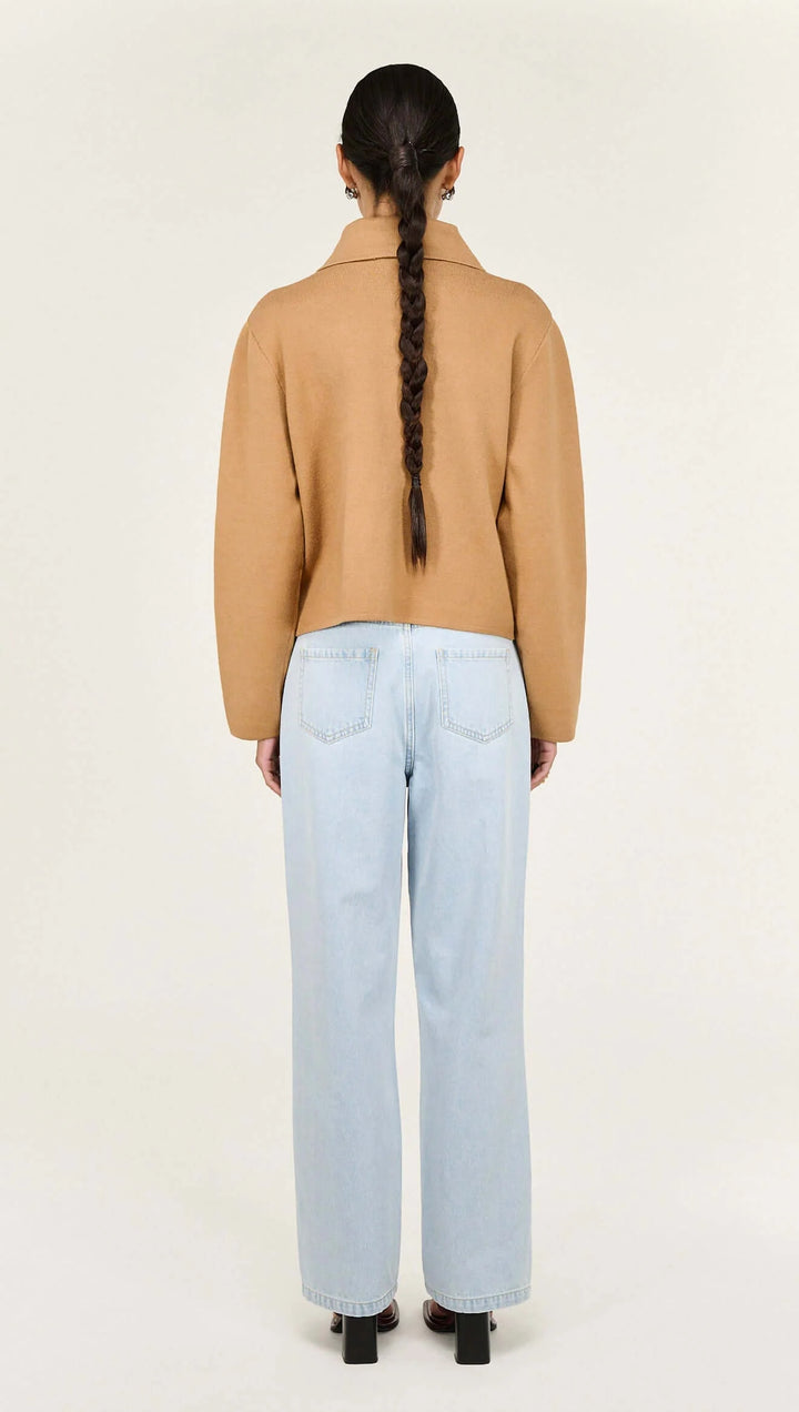 Aura Knit Barn Jacket - Caramel