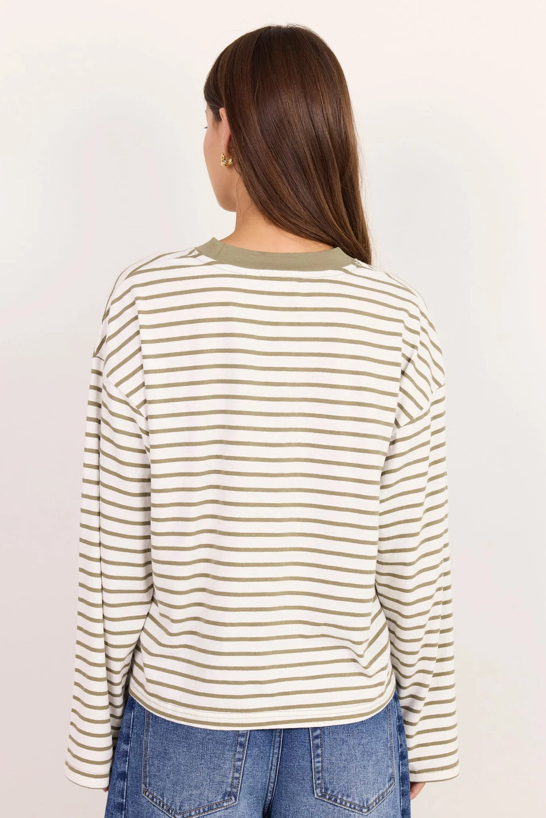 Unite Khaki Stripe Oversized Boxy Tee | Among the Brave