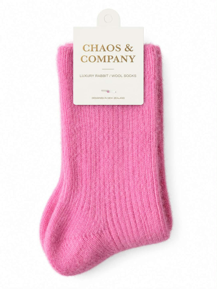 Blush luxury rabbit/wool sock | Chaos & Company