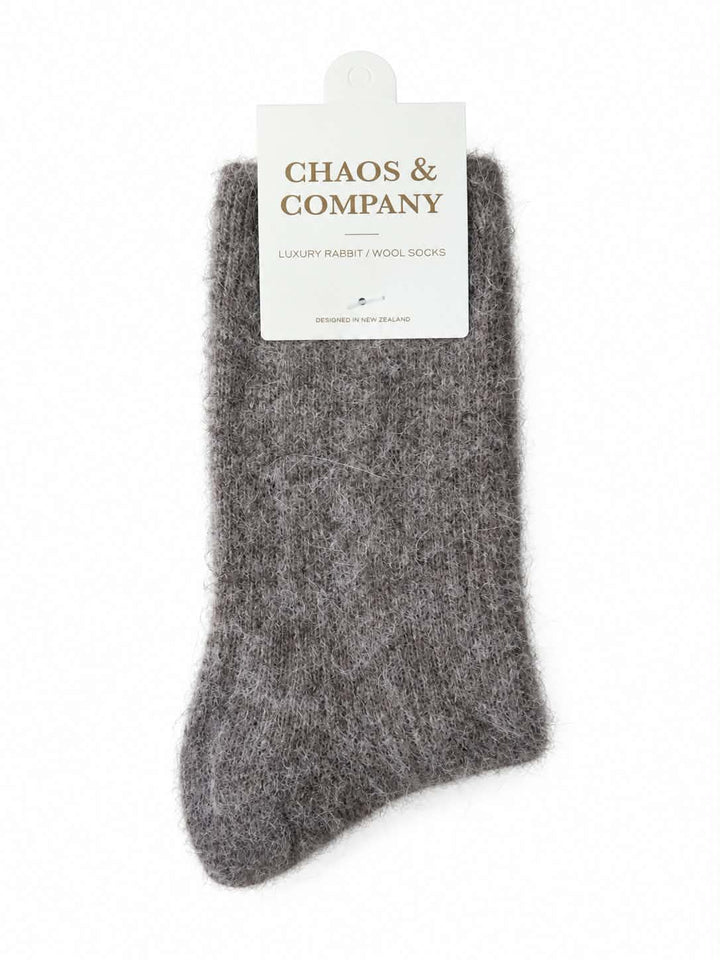 Mocha luxury rabbit/wool sock | Chaos & Company