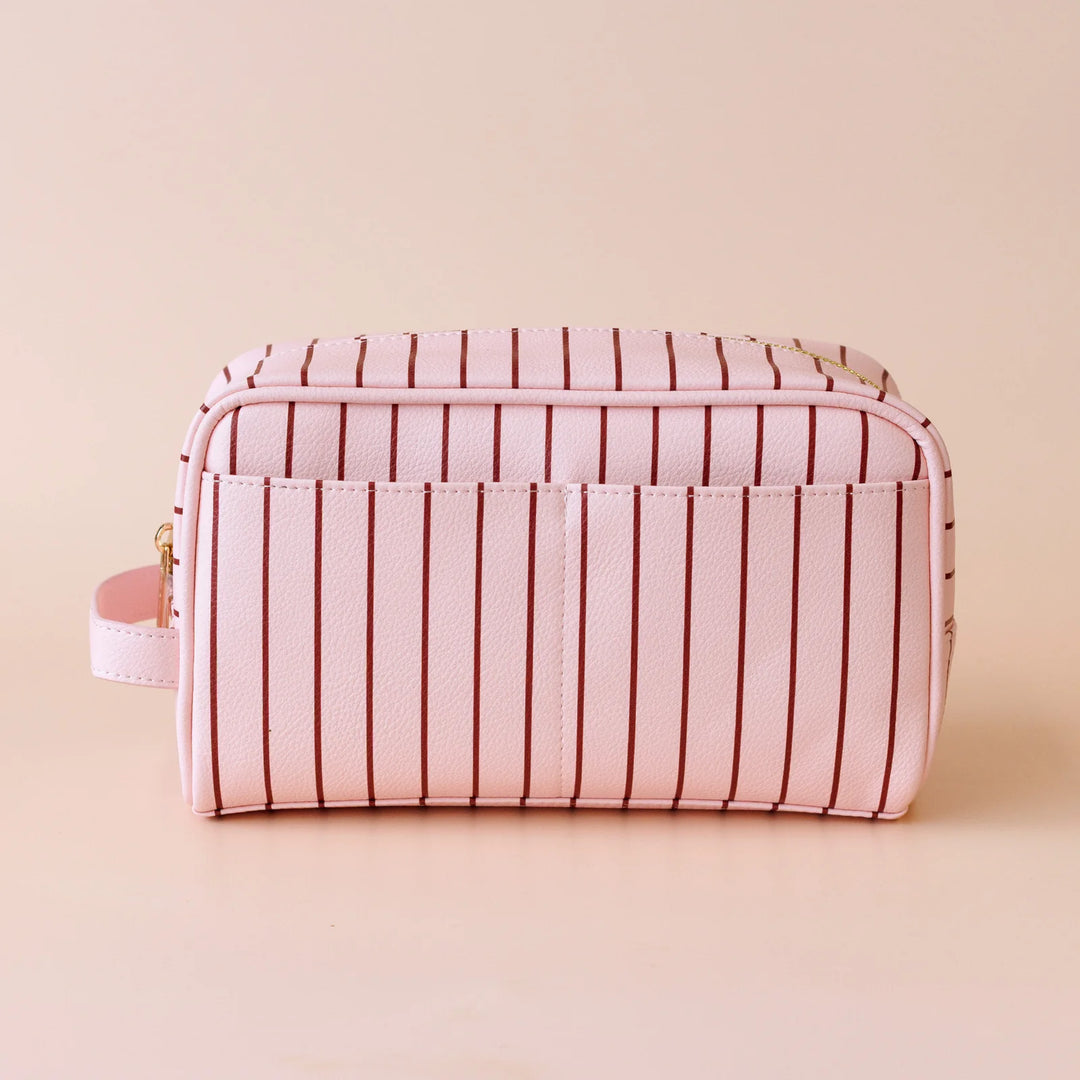 Rosé Pinstripe Wash Bag