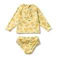 Lemon Drop Cutwork Rashie Swimset