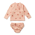 Strawberry Kisses Cutwork Rashie Swimset