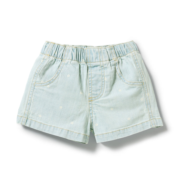 Ditsy Daisy Organic Denim Short | Wilson & Frenchy