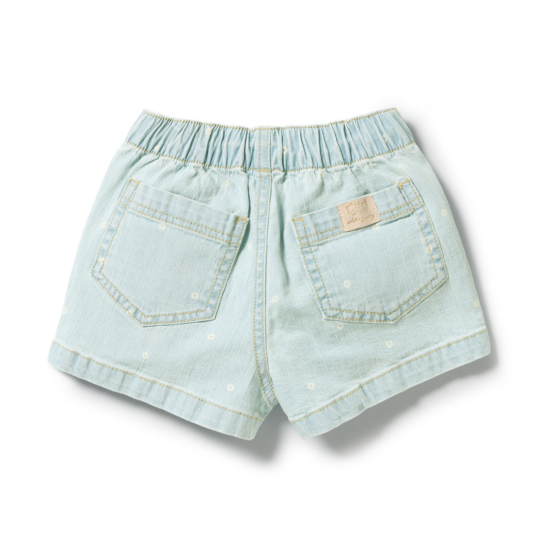 Ditsy Daisy Organic Denim Short | Wilson & Frenchy