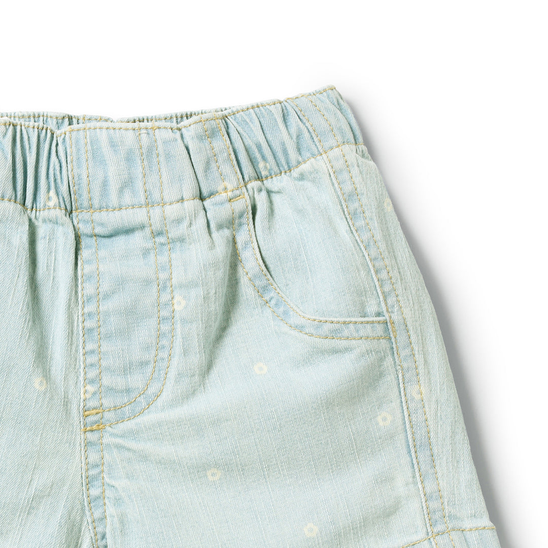 Ditsy Daisy Organic Denim Short | Wilson & Frenchy