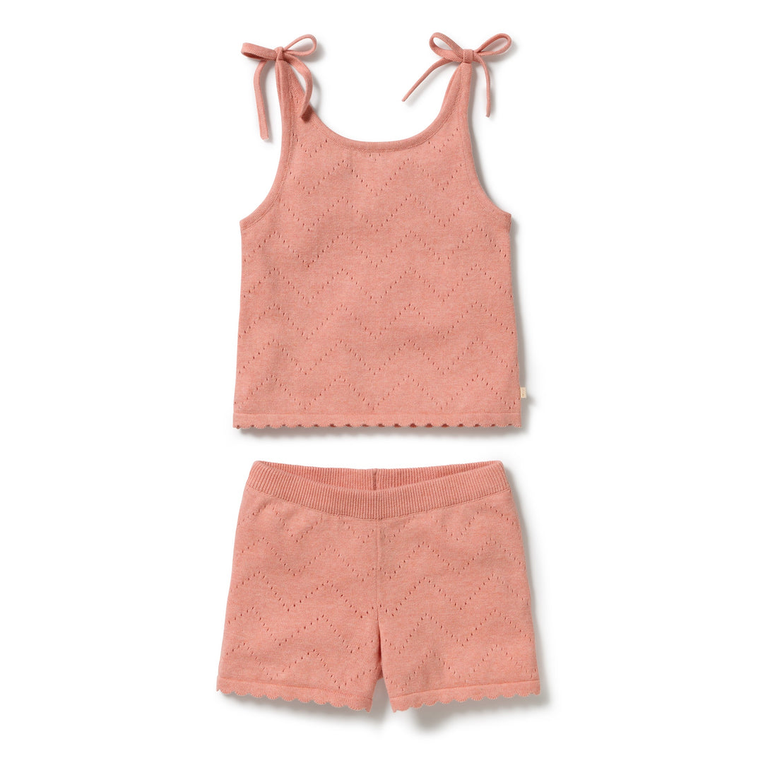 Petal Pink Knitted Pointelle Set | Wilson & Frenchy