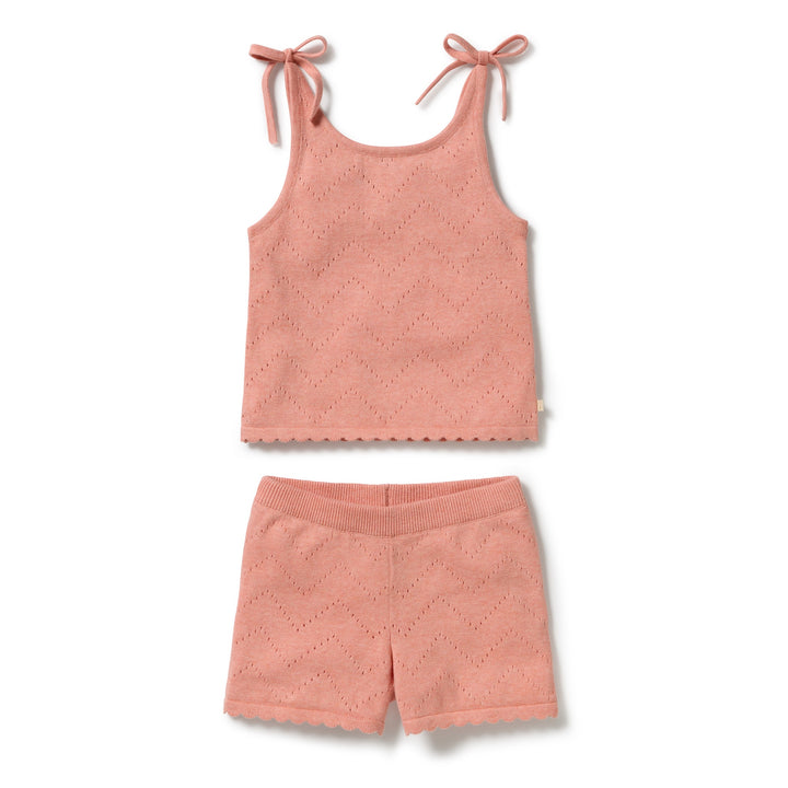 Petal Pink Knitted Pointelle Set | Wilson & Frenchy