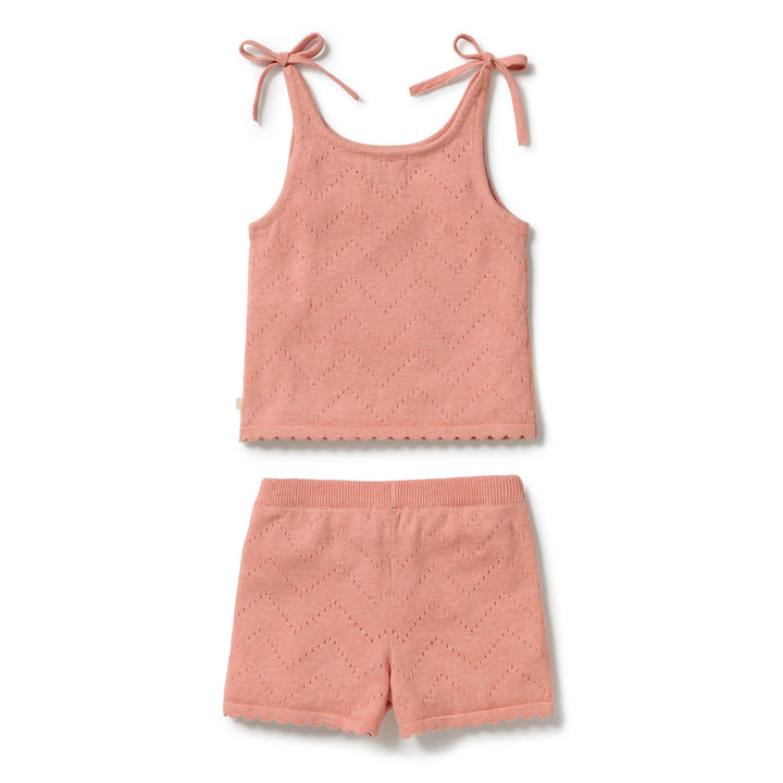 Petal Pink Knitted Pointelle Set | Wilson & Frenchy