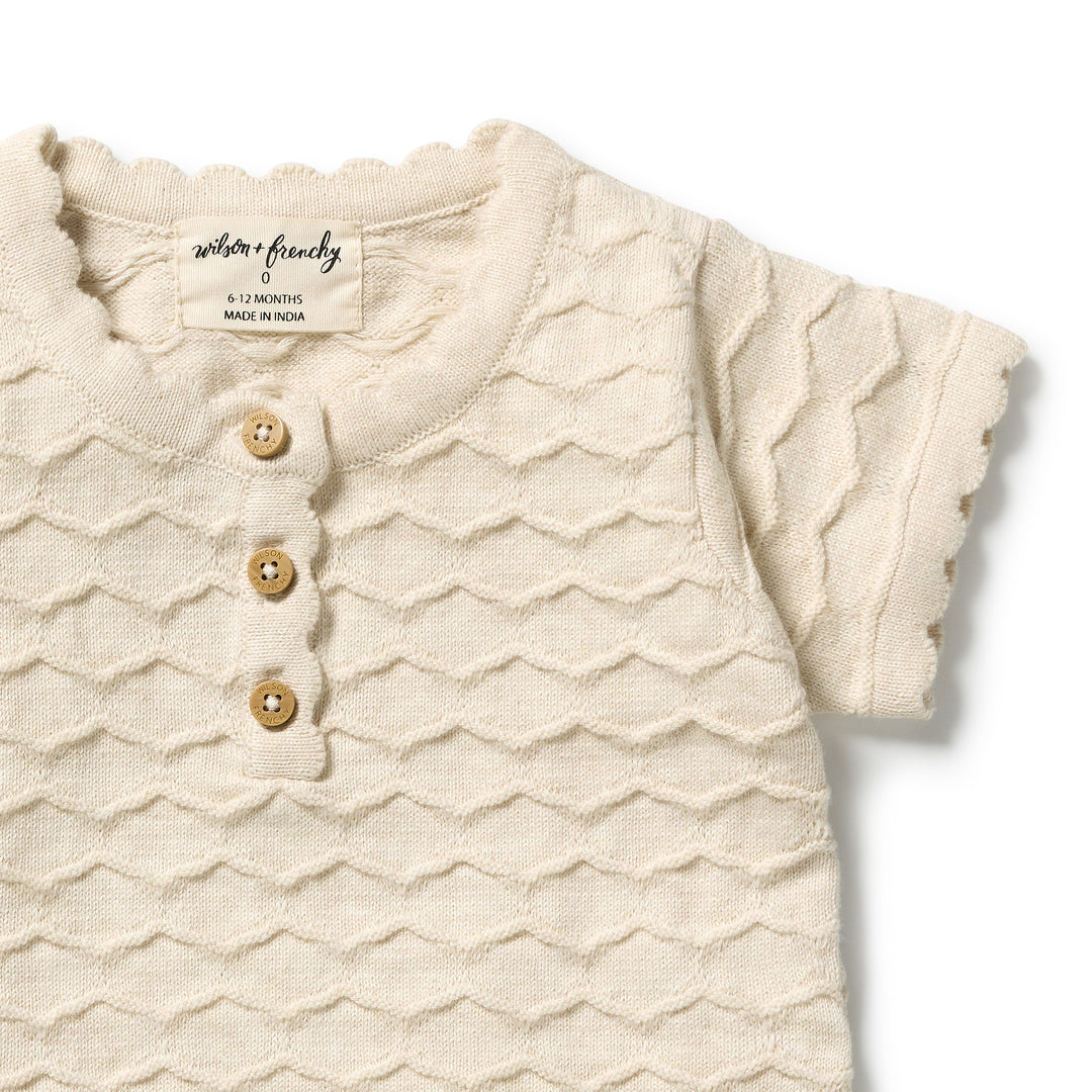 Milk Cloud Knitted Chevron Bodysuit | Wilson & Frenchy