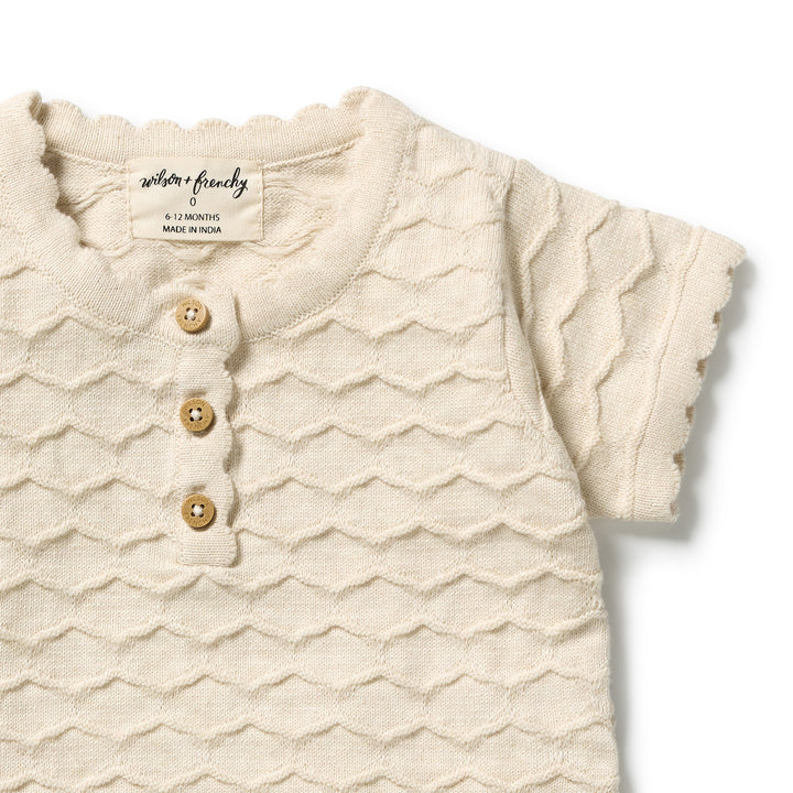 Milk Cloud Knitted Chevron Bodysuit | Wilson & Frenchy