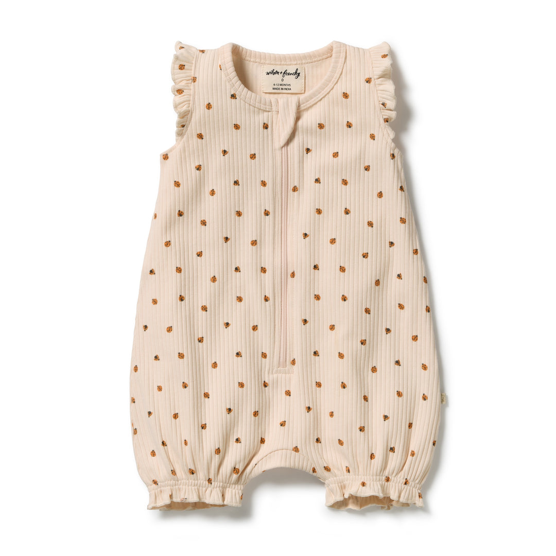 Little Lady Bugs Ruffle Zipsuit | Wilson & Frenchy