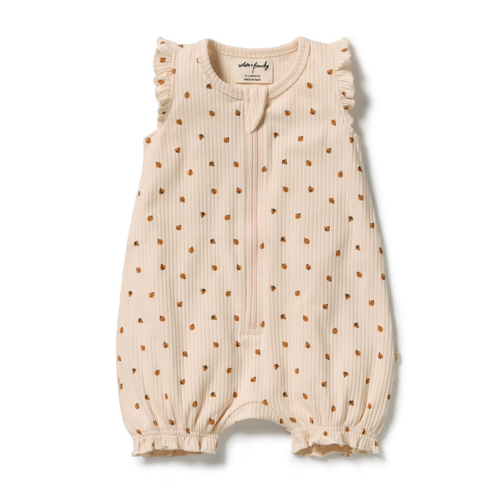 Little Lady Bugs Ruffle Zipsuit | Wilson & Frenchy