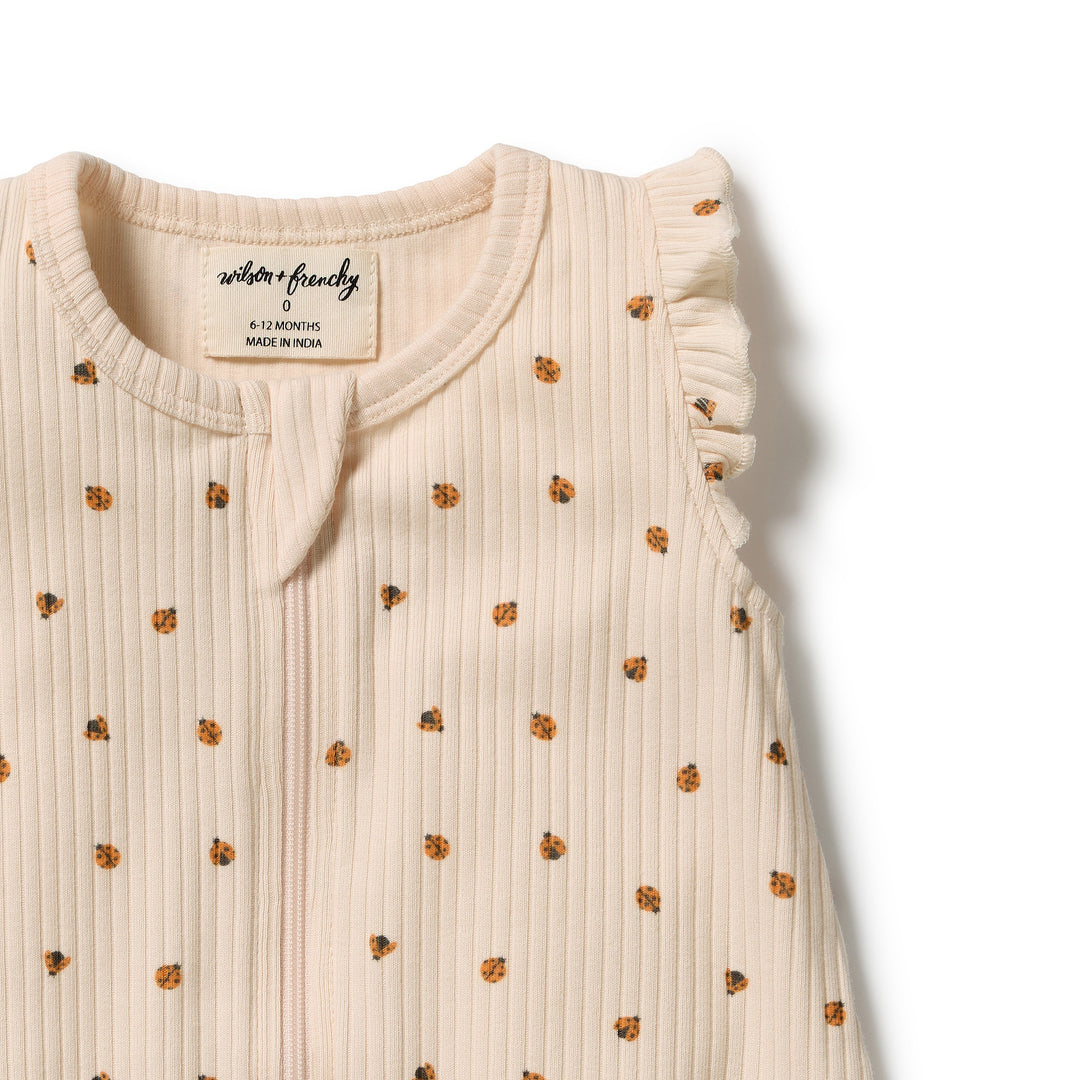 Little Lady Bugs Ruffle Zipsuit | Wilson & Frenchy