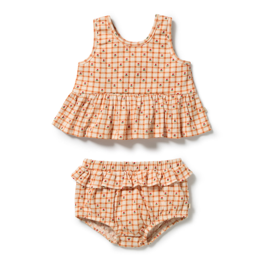 Checkerberry Crinkle Ruffle Set | Wilson & Frenchy