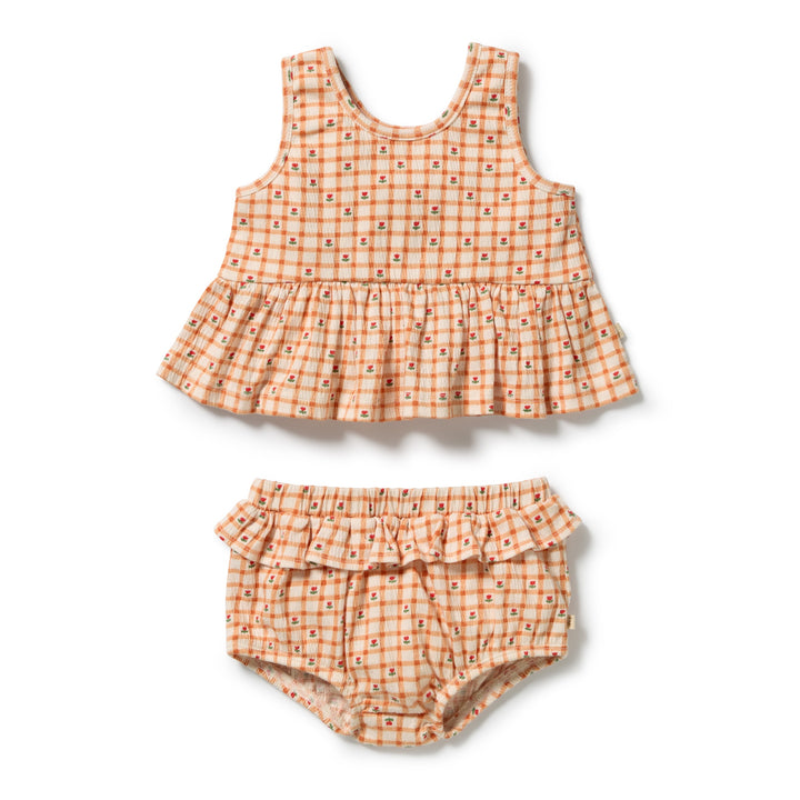 Checkerberry Crinkle Ruffle Set | Wilson & Frenchy