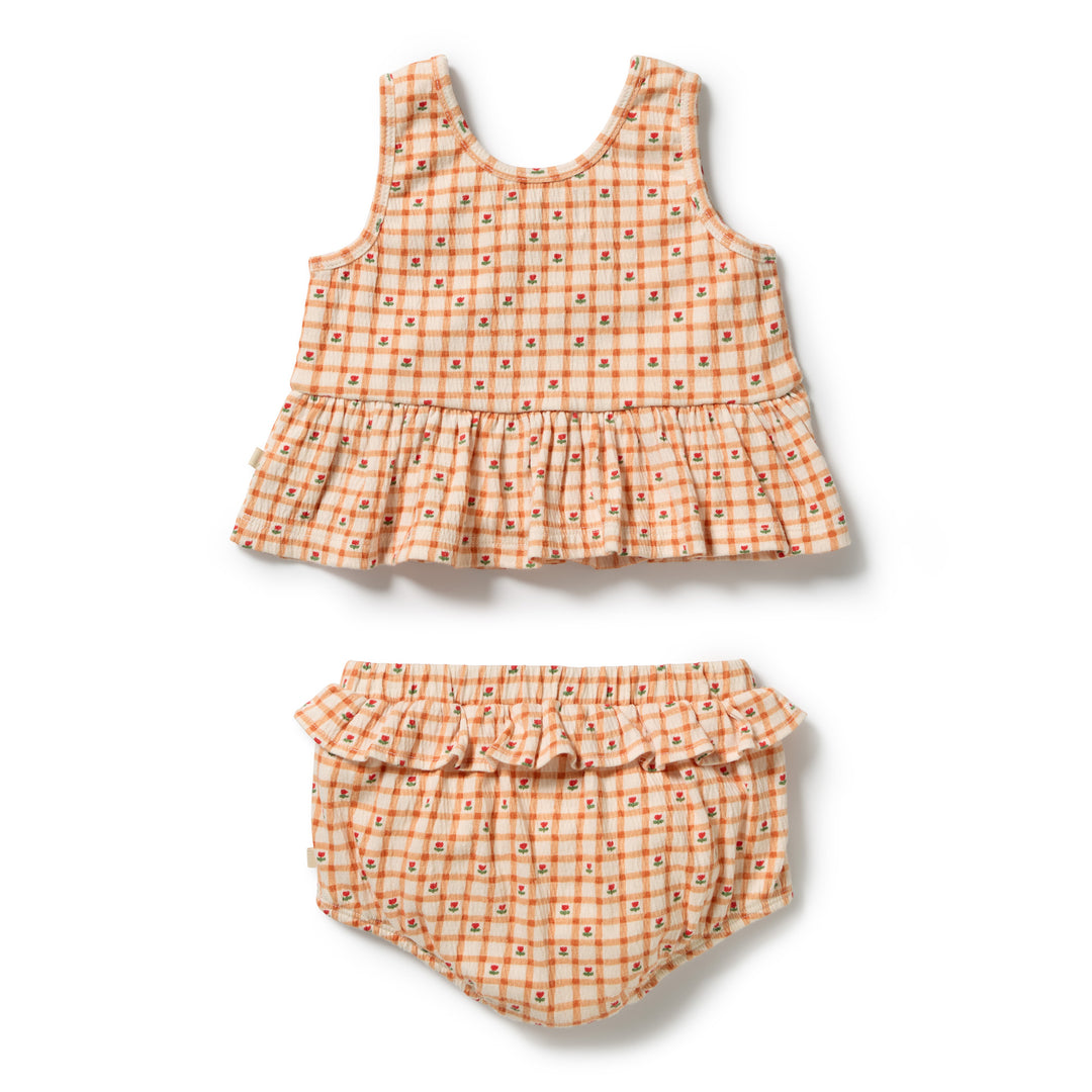Checkerberry Crinkle Ruffle Set | Wilson & Frenchy