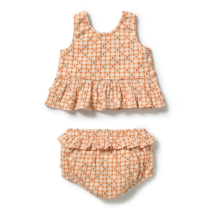 Checkerberry Crinkle Ruffle Set | Wilson & Frenchy