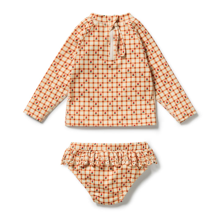 Checkerberry Cutwork Rashie Swimset | Wilson & Frenchy