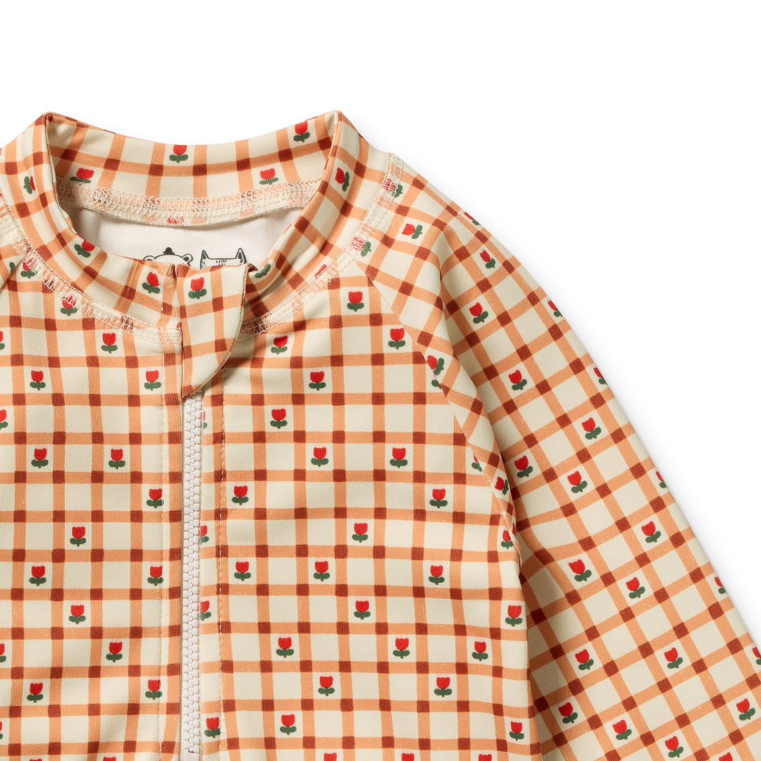 Checkerberry Long Sleeved Swimsuit | Wilson & Frenchy