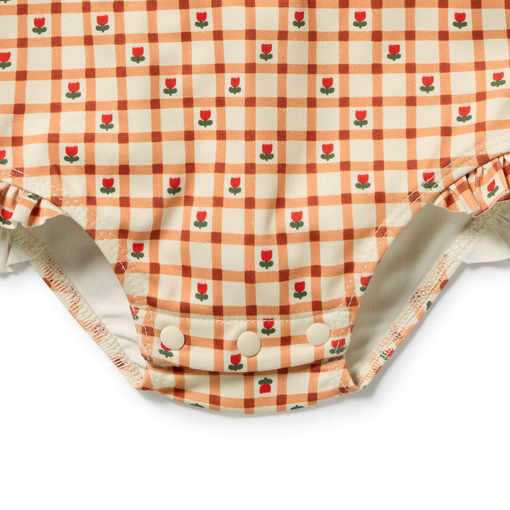 Checkerberry Long Sleeved Swimsuit | Wilson & Frenchy