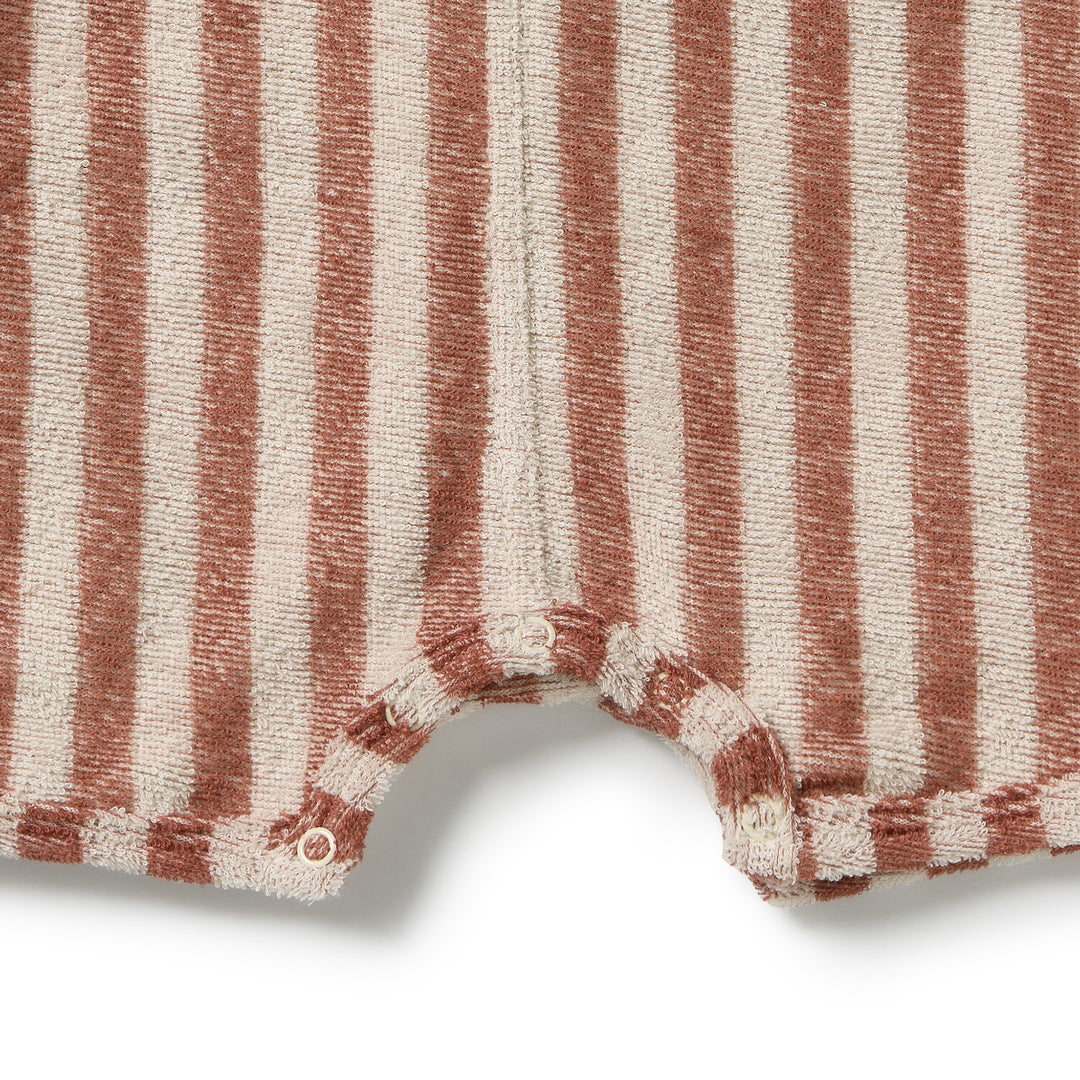 Cherry Cola Stripe Terry Growsuit | Wilson & Frenchy
