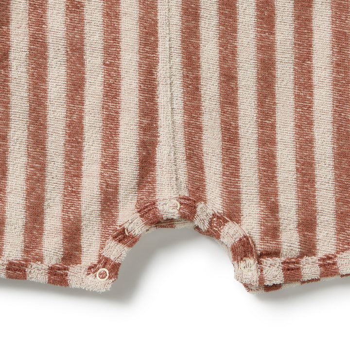Cherry Cola Stripe Terry Growsuit | Wilson & Frenchy