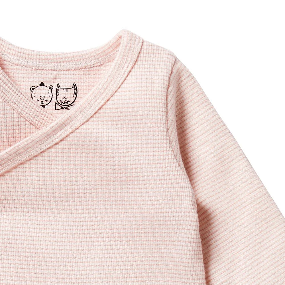 Stripe Cantaloupe Rib Kimono Bodysuit | Wilson & Frenchy