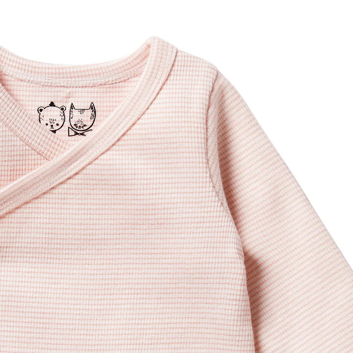 Stripe Cantaloupe Rib Kimono Bodysuit | Wilson & Frenchy