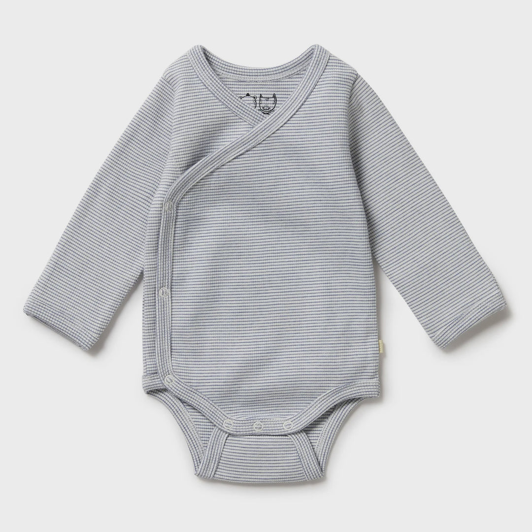 Stripe Rain Drop Rib Kimono Bodysuit | Wilson & Frenchy