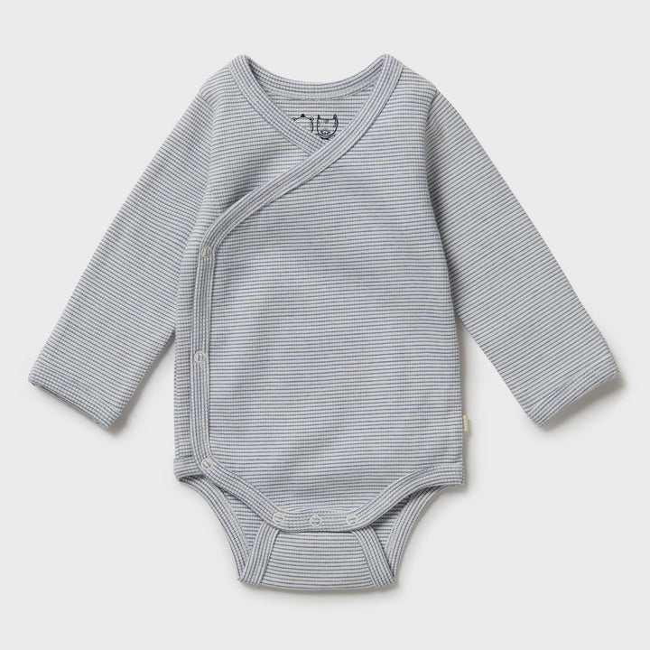Stripe Rain Drop Rib Kimono Bodysuit | Wilson & Frenchy