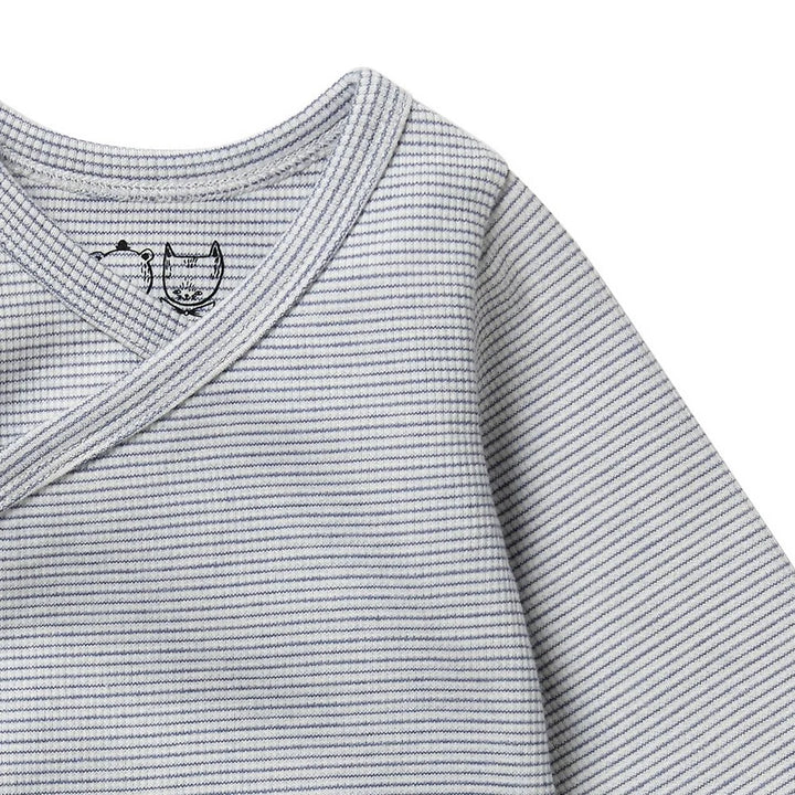 Stripe Rain Drop Rib Kimono Bodysuit | Wilson & Frenchy