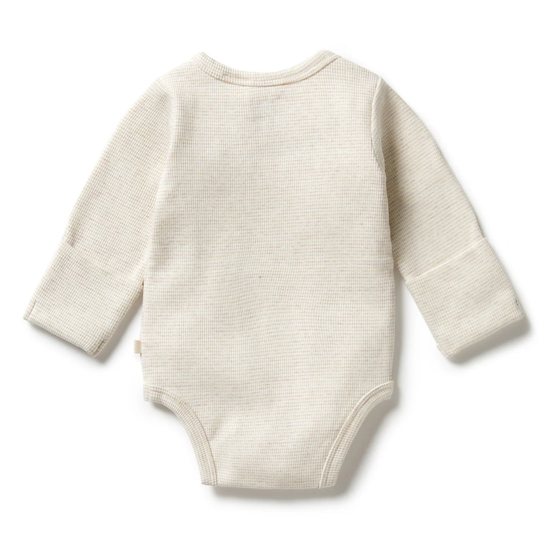 Stripe Oatmeal Rib Kimono Bodysuit | Wilson & Frenchy