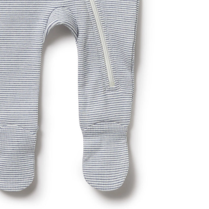 Stripe Raindrop Rib Zipsuit with Feet | Wilson & Frenchy