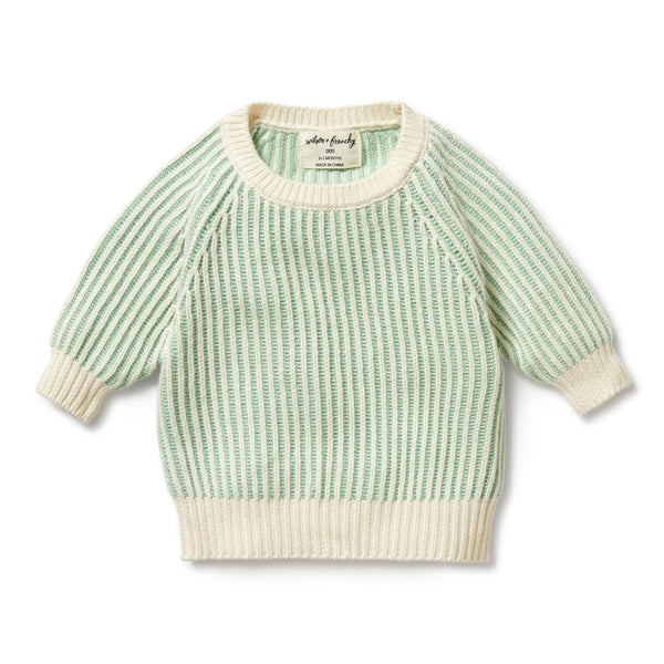 Wilson & Frenchy mint green ribbed jumper available from www.thecollectivenz.com
