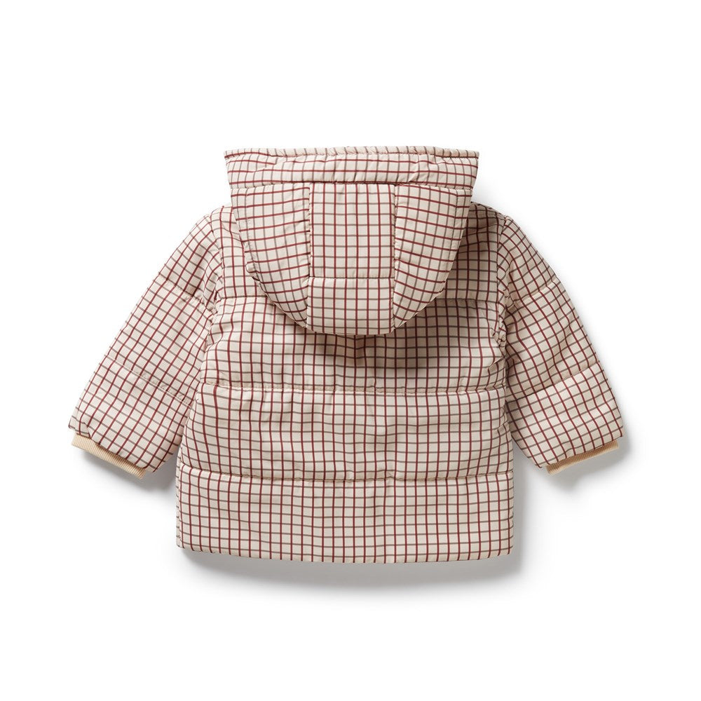 Amber Check Puffer Jacket - Amber Check