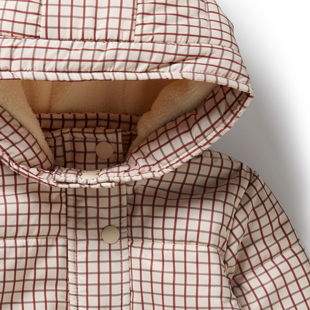 Amber Check Puffer Jacket - Amber Check