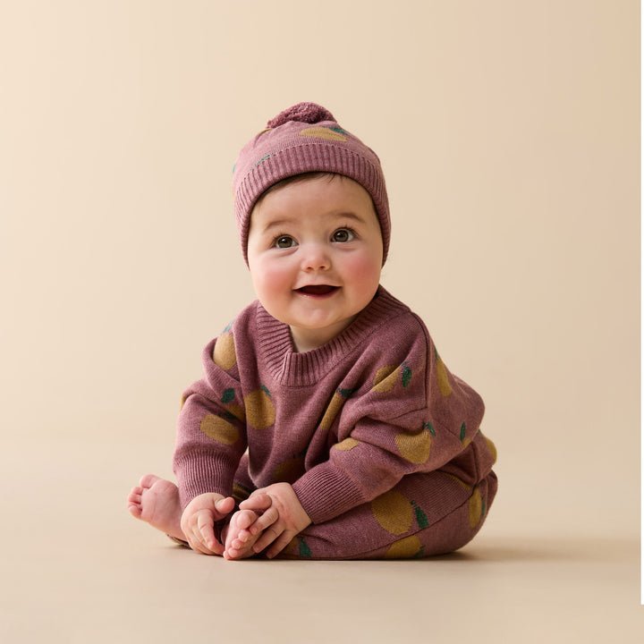 Clementine Organic Knitted Jacquard Hat