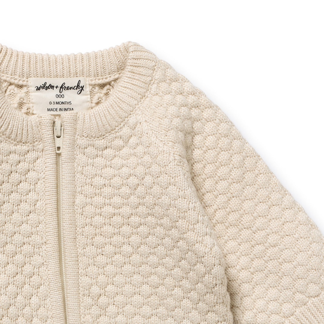 Cream Organic Knitted Bauble Growsuit