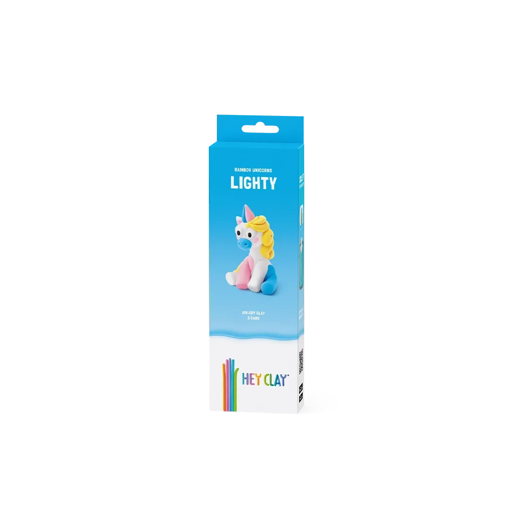 Hey Clay Single Pack - Rainbow Unicorn Lighty