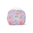 Floral patterned lunch bag with a visible brand label on a white background