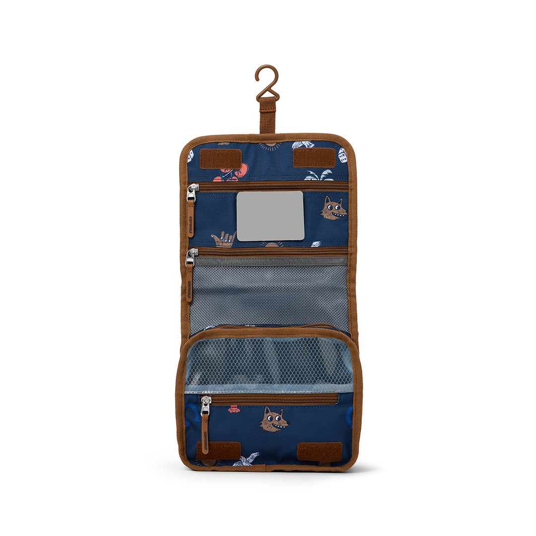 Travel organizer with floral pattern on a white background